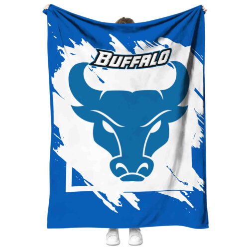 buffalo bulls splatter effect royal blue blanket best selling