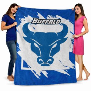buffalo bulls splatter effect royal blue blanket fashion forward