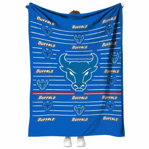 buffalo bulls striped pattern royal blue blanket best selling