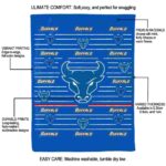 buffalo bulls striped pattern royal blue blanket best selling
