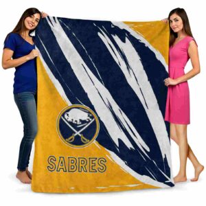 buffalo sabres brushstrokes navy blue white blanket fashion forward