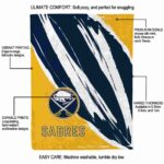 buffalo sabres brushstrokes navy blue white blanket best selling