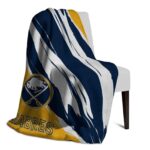 buffalo sabres brushstrokes navy blue white blanket best selling