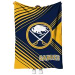 buffalo sabres diagonal stripes navy blue blanket best selling