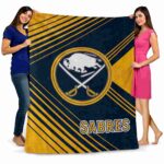 buffalo sabres diagonal stripes navy blue blanket best selling