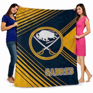 buffalo sabres diagonal stripes navy blue blanket fashion forward
