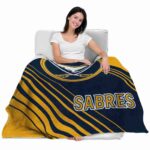 buffalo sabres diagonal stripes navy blue blanket best selling
