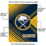 buffalo sabres diagonal stripes navy blue blanket best selling