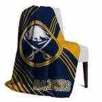 buffalo sabres diagonal stripes navy blue blanket best selling
