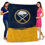 buffalo sabres gradient dots navy blue blanket best selling
