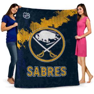 buffalo sabres grunge texture navy blue blanket fashion forward