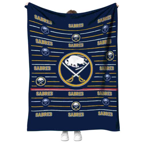 buffalo sabres striped pattern navy blue blanket best selling