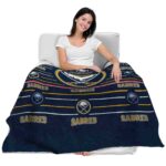 buffalo sabres striped pattern navy blue blanket best selling