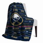 buffalo sabres striped pattern navy blue blanket best selling