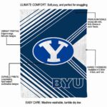 byu cougars diagonal stripes blue blanket new arrival