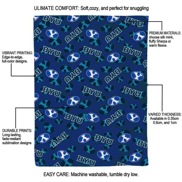 byu cougars diehard fans blue blanket new arrival