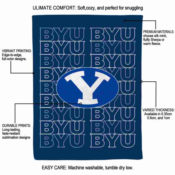byu cougars fan pride blue blanket new arrival