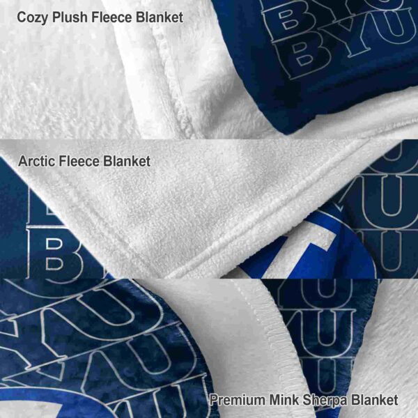 byu cougars fan pride blue blanket premium grade