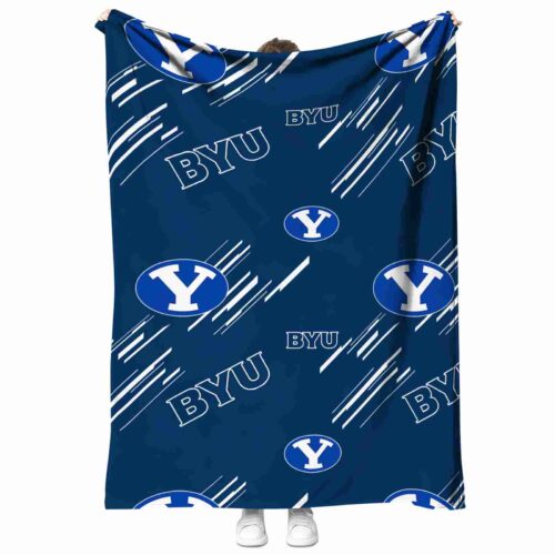 byu cougars fan spirit blue blanket best selling