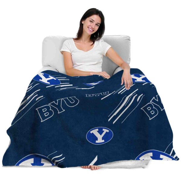 byu cougars fan spirit blue blanket latest model