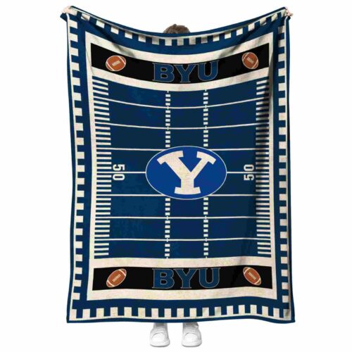 byu cougars football field blue blanket best selling