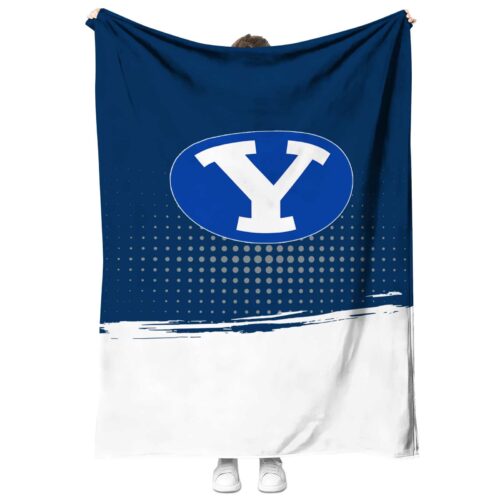 byu cougars gradient dots blue blanket best selling