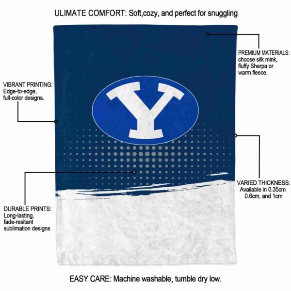 byu cougars gradient dots blue blanket new arrival