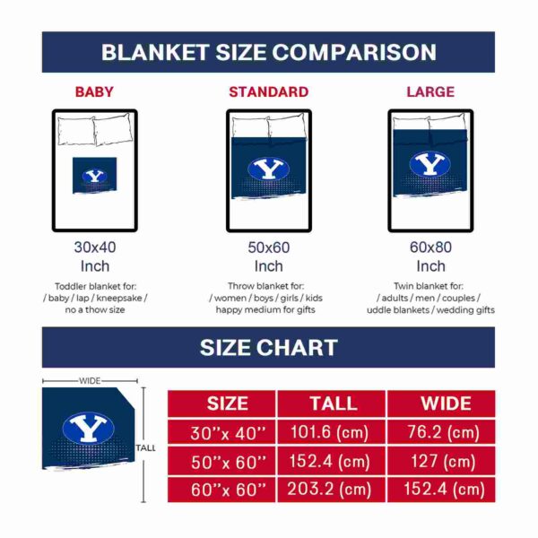 byu cougars gradient dots blue blanket trendy