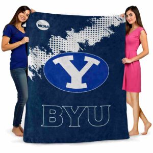 byu cougars grunge texture blue blanket fashion forward