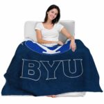 byu cougars grunge texture blue blanket latest model