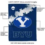 byu cougars grunge texture blue blanket new arrival