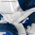 byu cougars grunge texture blue blanket premium grade