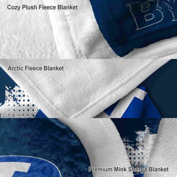 byu cougars grunge texture blue blanket premium grade