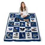 byu cougars mickey minnie blue white blanket high quality