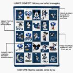 byu cougars mickey minnie blue white blanket new arrival