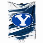 byu cougars paint streaks blue white blanket best selling