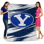 byu cougars paint streaks blue white blanket best selling