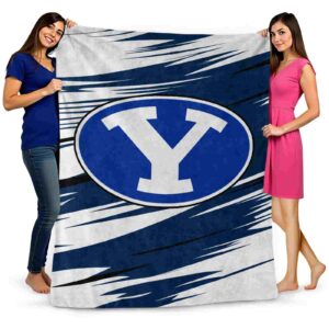 byu cougars paint streaks blue white blanket fashion forward