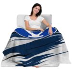 byu cougars paint streaks blue white blanket best selling