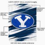 byu cougars paint streaks blue white blanket best selling