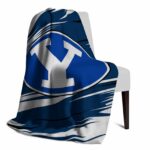 byu cougars paint streaks blue white blanket best selling