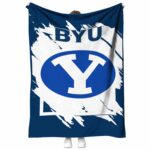 byu cougars splatter effect blue blanket best selling