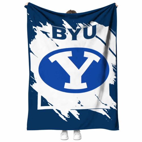 byu cougars splatter effect blue blanket best selling