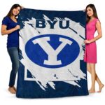 byu cougars splatter effect blue blanket best selling