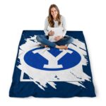 byu cougars splatter effect blue blanket best selling