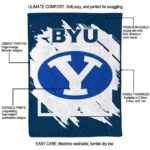 byu cougars splatter effect blue blanket best selling
