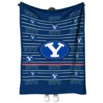 byu cougars striped pattern blue blanket best selling