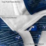 byu cougars striped pattern blue blanket best selling