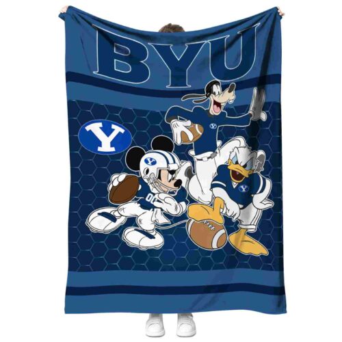 byu cougars three musketeers blue blanket best selling