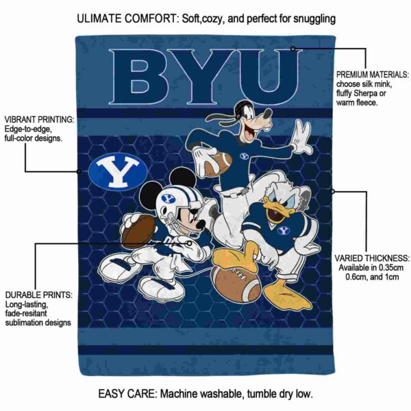 byu cougars three musketeers blue blanket new arrival